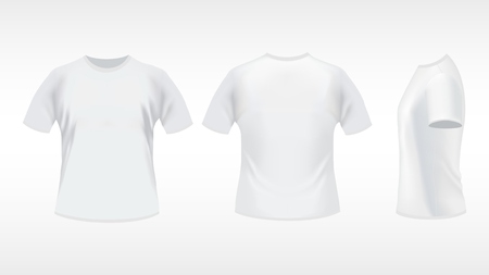 white T-shirt design template  front, back, side   Contains gradient mesh elementsのイラスト素材