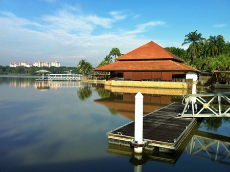 Floatin restaurant at Botany Park Putrajaya, Malaysiaの素材