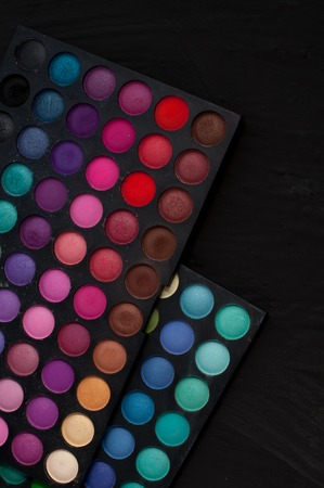 Palette of professional colorful eye shadows.の写真素材