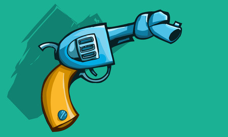 Vector illustration of a old revolver gun or pistol barrel tied Withのイラスト素材