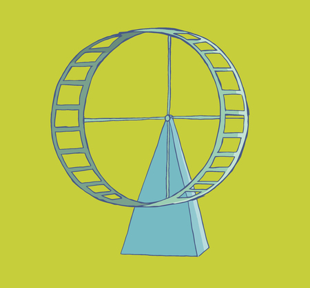 Hamster wheel isolated with green background.のイラスト素材