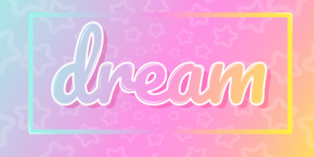 "dream" text on a gradient backgroundのイラスト素材