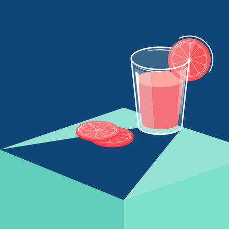 grapefruit juice. minimalismのイラスト素材