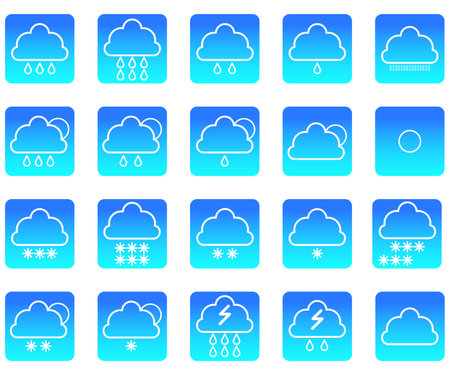 linear weather icons. gradient backgroundのイラスト素材