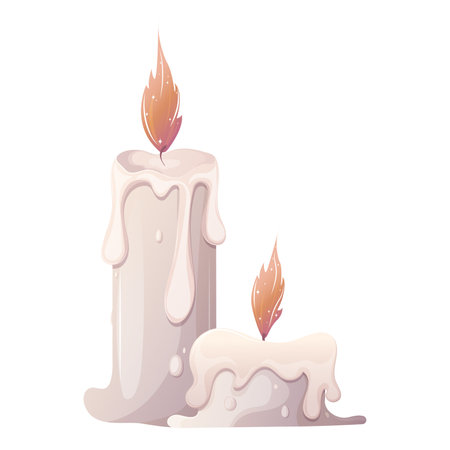 two lighted candlesのイラスト素材