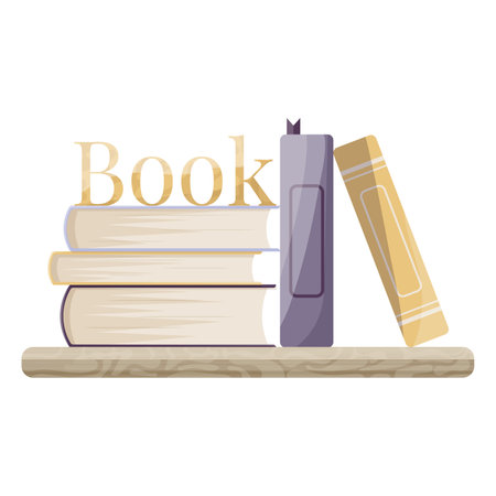 books on the shelf vectorのイラスト素材