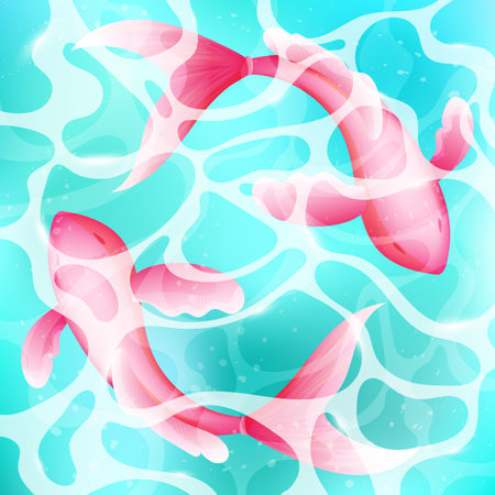 fish in the pondのイラスト素材