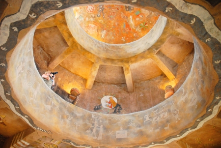 GRAND CANYON, ARIZONA - JULY 9: The Watch Tower Interior at Grand Canyon National Park on May 9, 2009 in Arizona,USA. The interior walls of the tower feature murals by Hopi artist Fred Kabotie. のeditorial素材