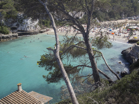People enjoying the summer in Cala Llombards, Majorca, Balearic Islands, Spain