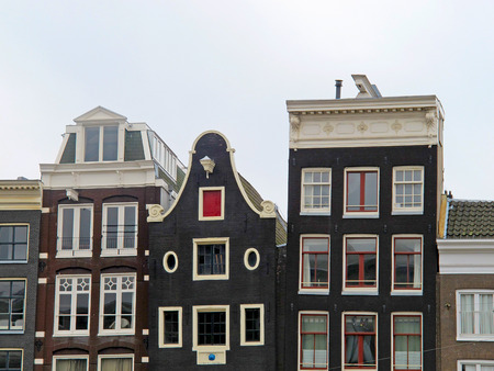 Brick houses with white windows in Amsterdam, Netherlands, 2011のeditorial素材