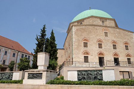 PECS, HUNGARY - JULY 2015: Interior of the Church of the Blessed Virgin Mary which was the Mosque of Pasha Qasim during the Ottoman conquest.のeditorial素材