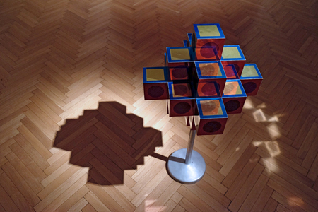 PECS, HUNGARY - JULY 2015: Artwork at the Vasarely Museum in Pecs Hungaryのeditorial素材