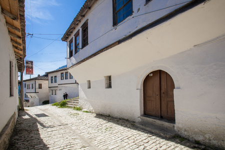 BERAT, ALBANIA - OCTOBER 2016: Old town Berat known as the White City of Albaniaのeditorial素材
