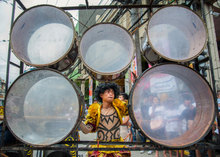 The Sinulog-Santo NiÃ±o Festival is an annual cultural and religious festival held on the third Sunday of January in Cebu City.のeditorial素材