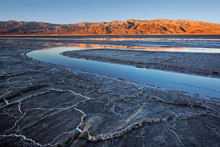 Just after sunrise at Cow Creek in Death Valley National Parkの写真素材