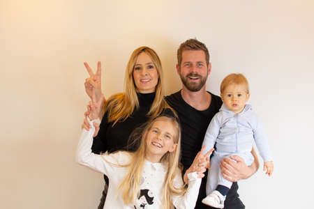 Happy family smiling