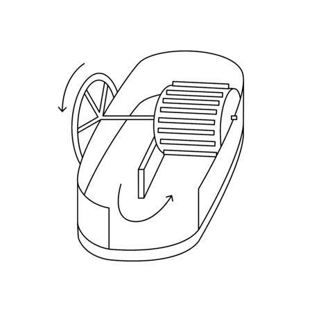 Hollander beater and papermaking equipment icon setのイラスト素材