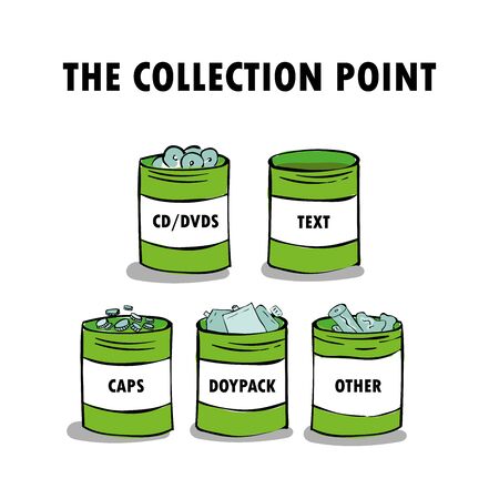 Trash garbage can with place for textのイラスト素材
