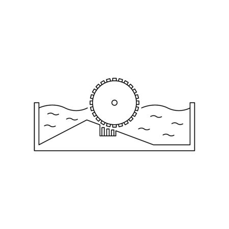 Vector illustration. Thin line icon of hollander beater for papermaking.のイラスト素材