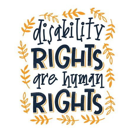 Motivational quote hand drawn color lettering. Disabilityのイラスト素材
