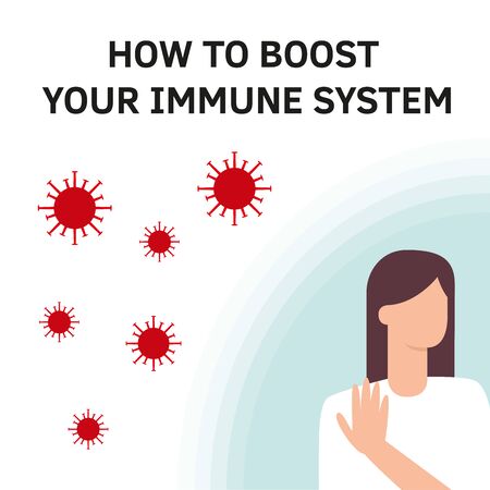 Immune system boost vector illustration. Health bacteriaのイラスト素材