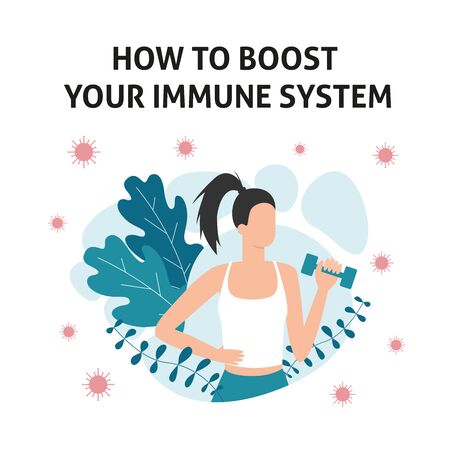 Immune system boost vector illustration. Health bacteriaのイラスト素材