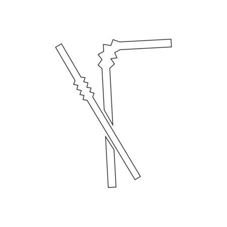 Vector Drinking Straw icon. Simple black symbol on white background. 5 PP sign. Thin line style Icon illustration.のイラスト素材