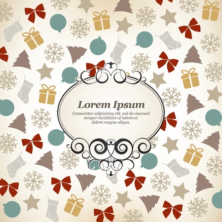 Background christmas, vintage frame for invitation のイラスト素材