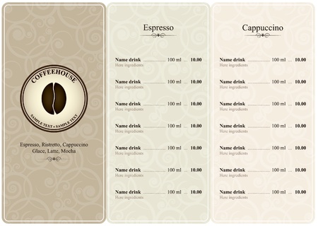 Menu for restaurant, cafe, bar, coffeehouse のイラスト素材