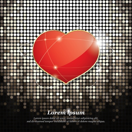 Bright heart on abstract background のイラスト素材