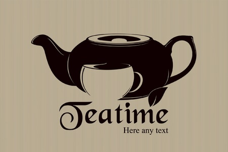 Vector. Teatime label design のイラスト素材