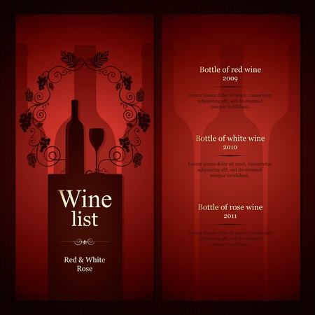 Wine list designのイラスト素材