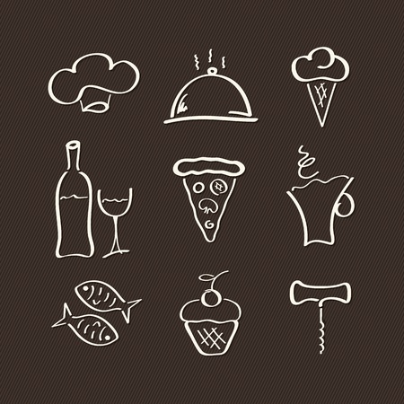 Icons set for restaurant, cafe and barのイラスト素材