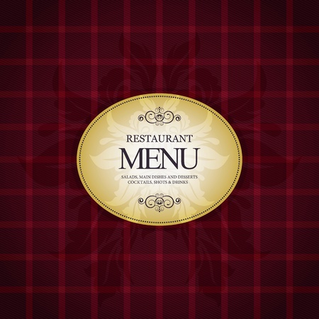 Restaurant menu design, with trendy plaid backgroundのイラスト素材