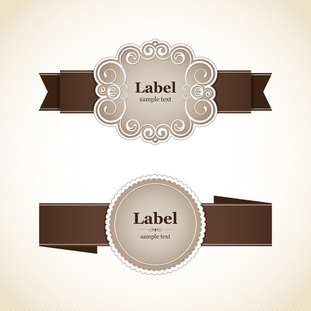 Vintage label with ribbonのイラスト素材