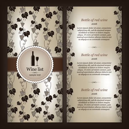 Wine list designのイラスト素材