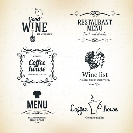 Label set for restaurant, cafe or coffeehouseのイラスト素材