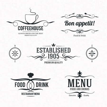 Label set for restaurant, cafe or coffeehouseのイラスト素材