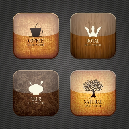 Food and drink application icons, restaurant themeのイラスト素材