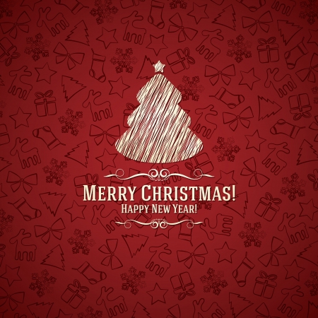 Christmas and New Year greeting cardのイラスト素材