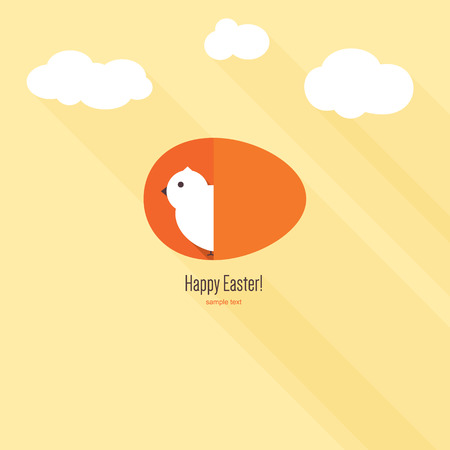 Happy Easter greeting card  Flat designのイラスト素材