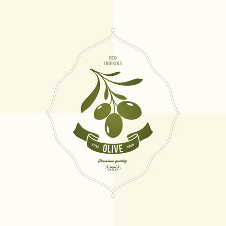 Olive label designのイラスト素材