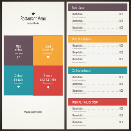 Restaurant menu  Flat designのイラスト素材