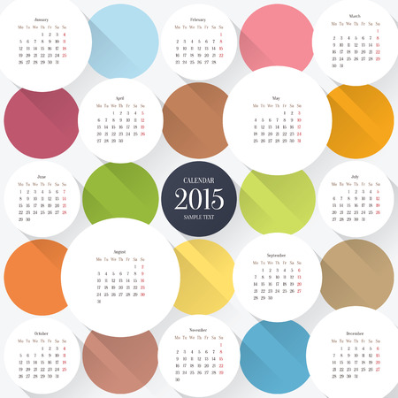 2015 calendar templateのイラスト素材