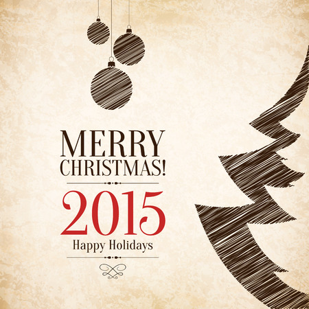 Christmas and New Year greeting cardのイラスト素材