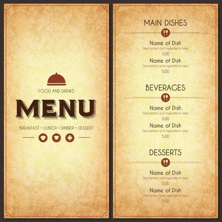 Restaurant menu design