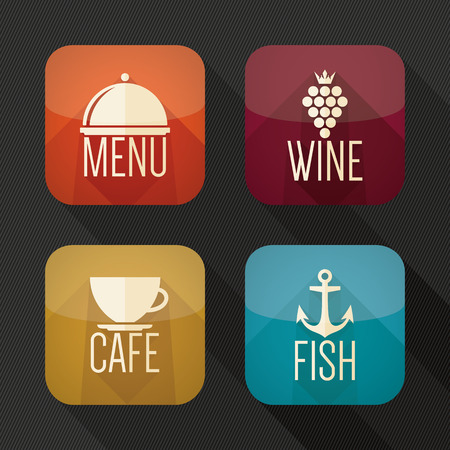 Food and drink application icons. Flat designのイラスト素材