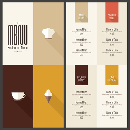 Restaurant menu. Flat designのイラスト素材