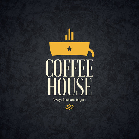 Vintage design for coffee house, cafeteria, bars, restaurant, tea shopのイラスト素材