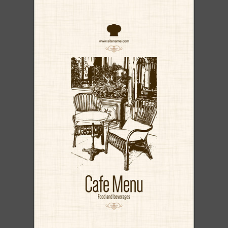 Retro restaurant menu design. With a sketch picturesのイラスト素材